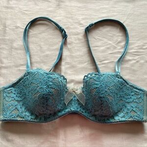 Ciao Bella Set Balconette Bra in Smoke Blue 32B, matching Tanga Panty S